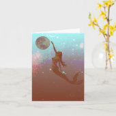 Carte sirène tend vers les étoiles (Fleur jaune)