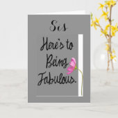 CARTE SIS-ICI EST FABULE (VOEUX D'ANNIVERSAIRE) (Fleur jaune)