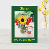 CARTE SIS, MEILLEUR AMI, CONFIDANTE/AMOUR À L'ANNIVERSAI (Fleur jaune)