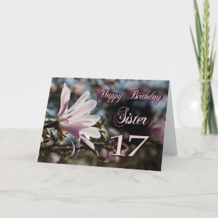 Carte Sister 17e Birthday with magnolia