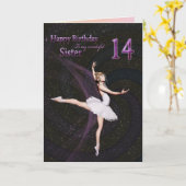 Carte Sister age 14 (Fleur jaune)