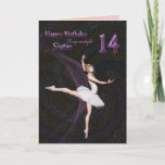 Carte Sister age 14<br><div class="desc">Une belle ballerine dansant sur une carte d'anniversaire pour une soeur</div>