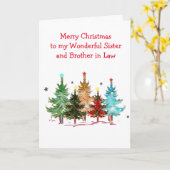 Carte Sister and Brother in Law Christmas Greeting Card (Fleur jaune)