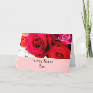 Carte Sister Birthday Greeting Roses