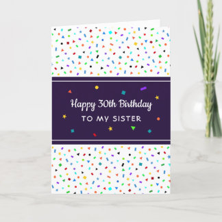 Carte Sister Brother 30th ou Any Birthday Greeting
