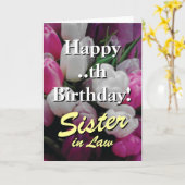 Carte Sister en Birthday | pinwer bouquet (Fleur jaune)