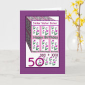 Carte SISTER - Happy 50th Birthday (Fleur jaune)