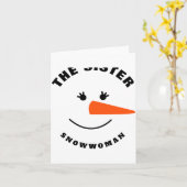 Carte Sister Snowman Face Squad Matching Family Costume (Fleur jaune)