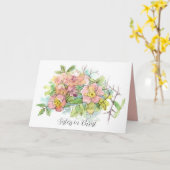 Carte Sisters in Christ For Life Honeybee Pink Flowers (Fleur jaune)