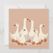 Carte Six Oies A-Laying Coupé Style Crayon 2 (Dos)