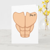 Carte Six Pack J'ai 17e anniversaire Drôle Hommes (Fleur jaune)