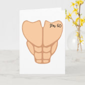 Carte Six Pack J'ai 50e Anniversaire Drôle Hommes (Fleur jaune)