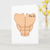 Carte Six Pack J'ai 65e anniversaire Drôle Hommes (Fleur jaune)