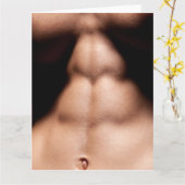 Carte Six Pack Musclescape Hot Guy Grey Card (Fleur jaune)