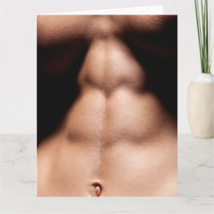 Carte Six Pack Musclescape Hot Guy Grey Card