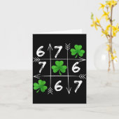 Carte Six sept 67 mème 6 7 jour de la saint patrick trèf (Fleur jaune)
