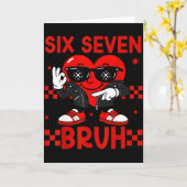 Carte Six Sept Cool Frère 6 7 Meme de la Saint-Valentin (Fleur jaune)