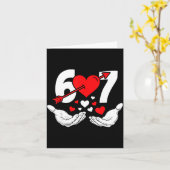 Carte Six Seven 67 6 7 Kids 67 Meme Hands Funny Valentin (Fleur jaune)