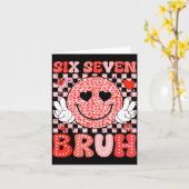 Carte Six Seven 67 Bruh 6 7 Cute Hearts Happy Valentines (Fleur jaune)