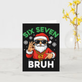 Carte Six Seven 67 Christmas 6 7 Bruh Boys Kids 6-7 Meme (Fleur jaune)
