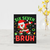 Carte Six Seven 67 Gen Z Alpha Meme Bruh Christmas Dabbi (Fleur jaune)