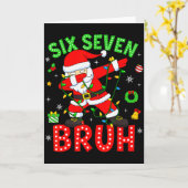 Carte Six Seven 67 Génération Z Alpha Mème Bruh Noël Dab (Fleur jaune)