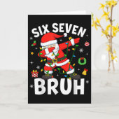 Carte Six Seven 67 Génération Z Alpha Mème Bruh Noël Dab (Fleur jaune)