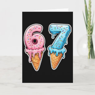 Carte Six Seven 67 Glace Goutte Sport Cool Mème Drôle