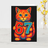 Carte Six Seven 67 Mème 6 7 Chat Jeunesse Garçon Fille (Fleur jaune)