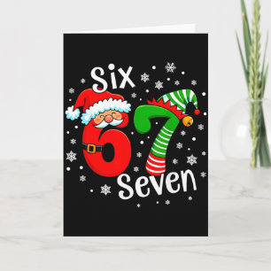 Carte Six Seven 67 Mème 6 7 Elf Santa Noël