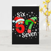 Carte Six Seven 67 Mème 6 7 Elf Santa Noël (Fleur jaune)
