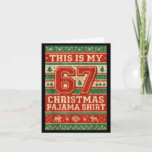Carte Six Seven 67 Meme 6 7 Holiday Christmas Pajamas Br (Devant)