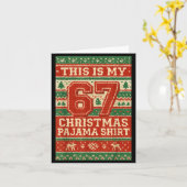 Carte Six Seven 67 Meme 6 7 Holiday Christmas Pajamas Br (Fleur jaune)