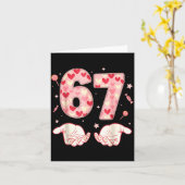 Carte Six Seven 67 Meme 6 7 Valentines Day Heart Men Wom (Fleur jaune)