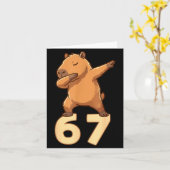 Carte Six Seven 67 Meme Capybara Funny 67 Capybara For K (Fleur jaune)