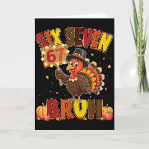 Carte Six Seven 67 Meme de Thanksgiving Drôle Reconnaiss