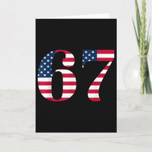 Carte Six Seven 67 Mème Drôle Drapeau Américain Hallowee