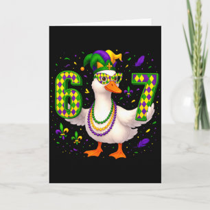 Carte Six Seven 67 Mème Oie Avec Chapeau de Bouffon & Pe