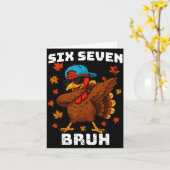 Carte Six Seven 67 Thanksgiving Meme Funny Thankful Turk (Fleur jaune)