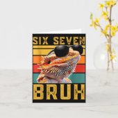 Carte Six Seven 6 7 67 Meme Funny Bearded Dragon Design (Fleur jaune)