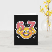 Carte Six Seven 6 7 Émoticon Design De Meme  (Fleur jaune)