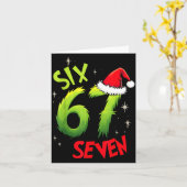 Carte Six Seven 6 7 Gen Z Alpha Meme Argot Merry Christm (Fleur jaune)