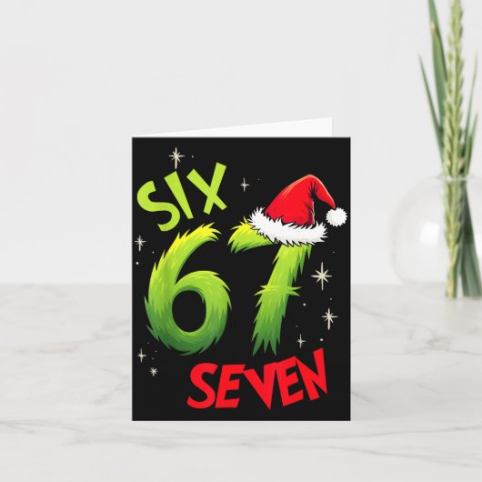 Carte Six Seven 6 7 Gen Z Alpha Meme Slang Joyeux Noël (Devant)