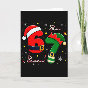 Carte Six Seven 6 7 Mème Argot Gen Alpha Noël Santa