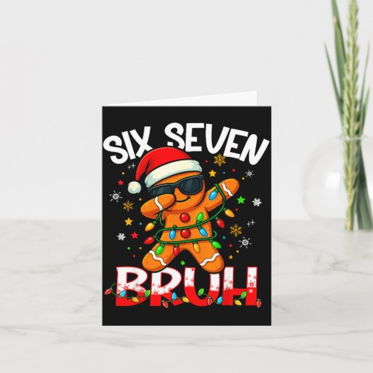 Carte Six Seven 6 7 Meme Dabbing Gingerbread Man Christm (Devant)