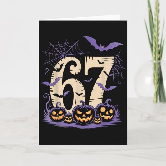 Carte Six Seven 6 7 Mème Halloween effrayant (Devant)