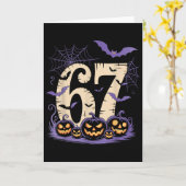 Carte Six Seven 6 7 Mème Halloween effrayant (Fleur jaune)
