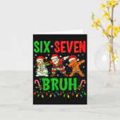 Carte Six Seven 6 7 Mème Santa en train de dabber Ginger (Fleur jaune)