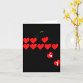 Carte Six Seven Black Cat Knocking Off Hearts Funny 67 V (Fleur jaune)