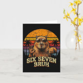 Carte Six Seven Bruh 67 Capybara 6 7 Funny Meme Animal 6 (Fleur jaune)